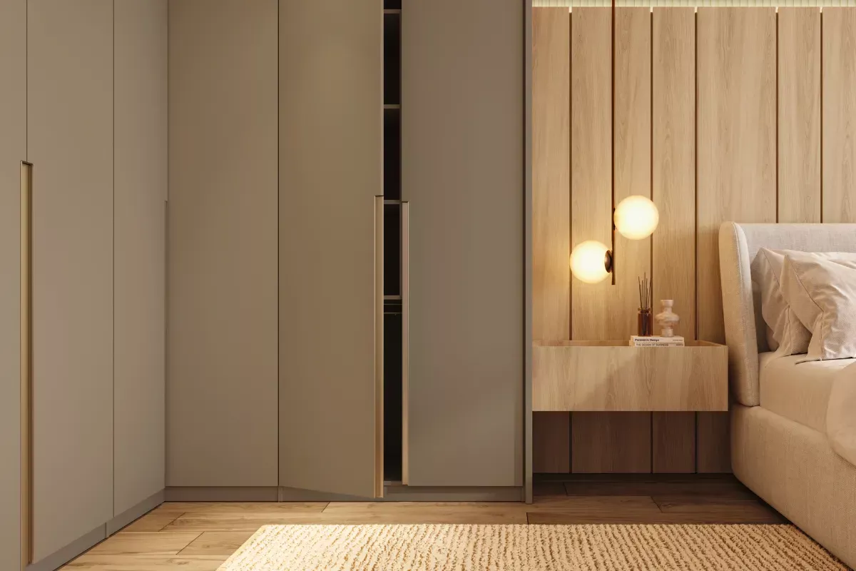Quarto planejado com guarda-roupa sob medida